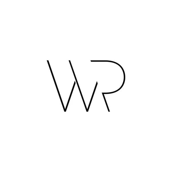 Litera wr prosty wektor cienkiej linii logo — Wektor stockowy