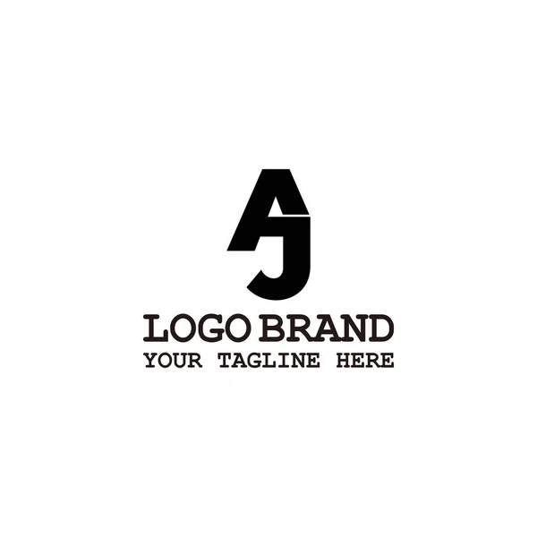 Letter aj linked geometric simple design symbol logo vector — 스톡 벡터