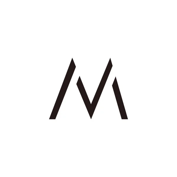 Litera mv prosty wektor linii geometrycznej logo — Wektor stockowy