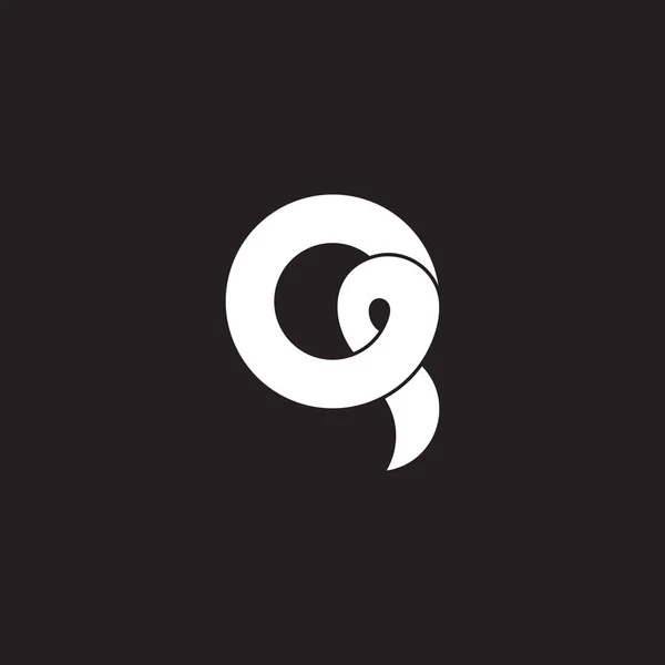 Q harfi üst üste binen kurdele basit tasarım logo vektörü — Stok Vektör