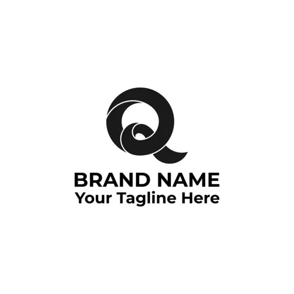 Carta q sobreposição ondulado 3d design símbolo logotipo vetor —  Vetores de Stock