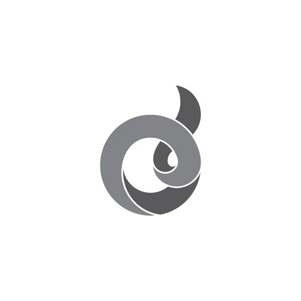 Litera o d 3d panglică mișcare design simbol logo vector — Vector de stoc