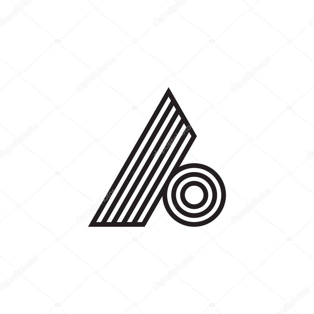 triangle stripes circle geometric lines art logo vector