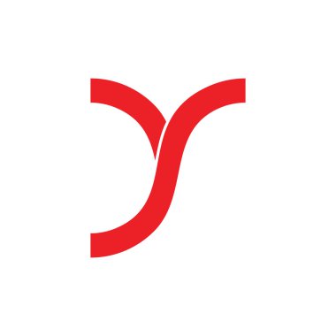 harf ys geometrik bağlantılı basit çizgi logo vektörü