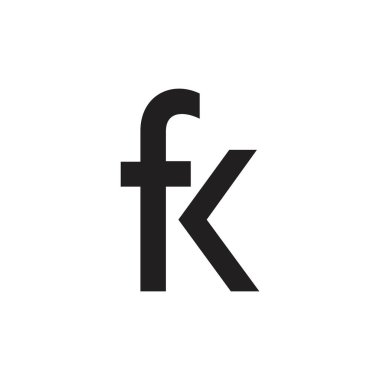 fk bağlantılı basit geometrik logo vektörü harfi
