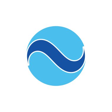 eğriler geometrik dalgalı 3d düz logo vektörü