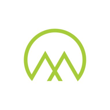 om geometrik dağ logo vektörü harfi