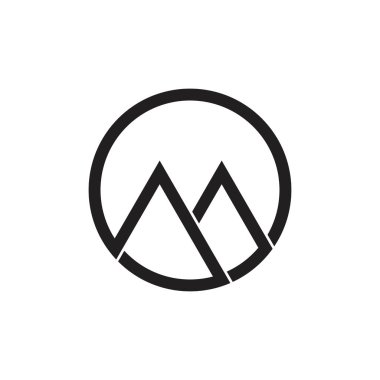 om geometrik dağ logo vektörü harfi