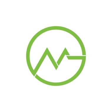 harf gm geometrik çember logo vektörü