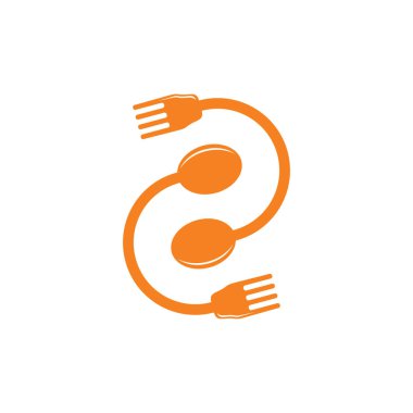 bağlı kaşık çatal dekorasyon sembolü vektörü