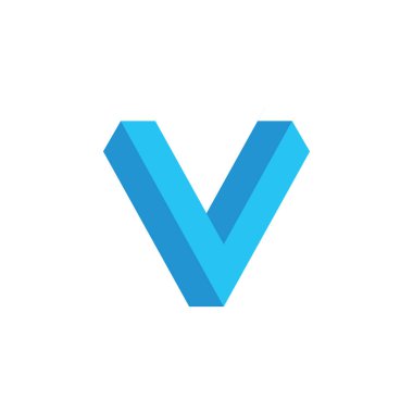 V3d harfi gradyan sembol logo vektörü