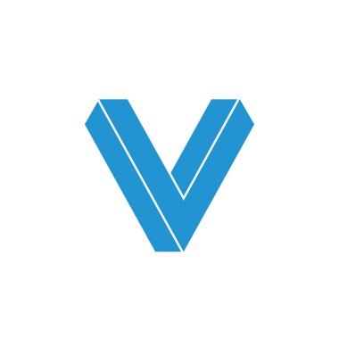 V3d harfi gradyan sembol logo vektörü