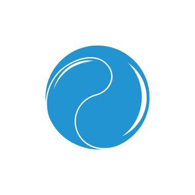 Su topu 3d düz logo vektörü