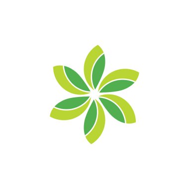 yeşil yaprak dairesi geometrik logo vektörü