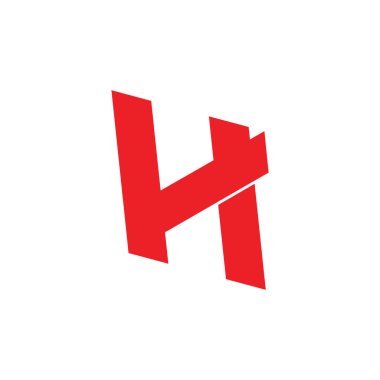 harf vh basit geometrik çizgi logo vektörü