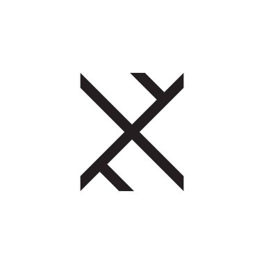 harf x yol haritası geometrik logo vektörü