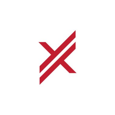 harf x çizgili hareket logo vektörü