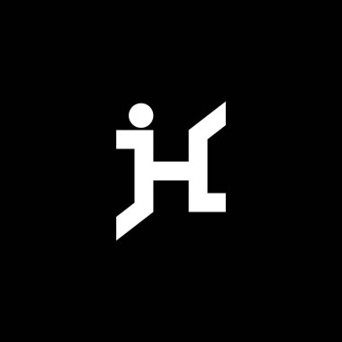 jh harfi basit geometrik bağlı logo vektörü