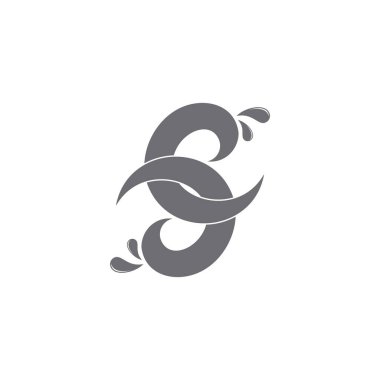 Harf s sıçrama su düz tasarım sembolü logo vektörü