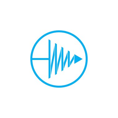 Çizgili geometrik üçgen çizgi ok sembolü logo vektörü