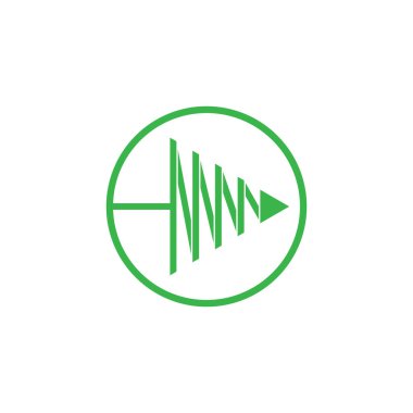 Çizgili geometrik üçgen çizgi ok sembolü logo vektörü