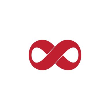 Üst üste binen sonsuz eğriler pürüzsüz tasarım sembolü vektörü