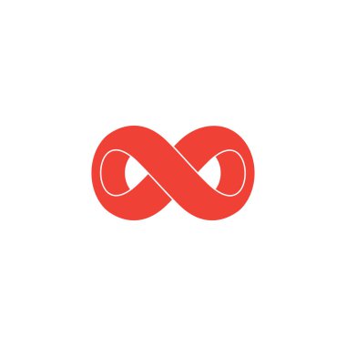 3D tasarım sembolü logo vektörünü üst üste bindiren sonsuz eğriler