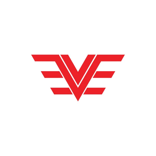 Buchstabe v geometrische Flügel Linie Logo — Stockvektor