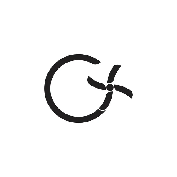 Harf c daire fan türbin logo vektörü — Stok Vektör