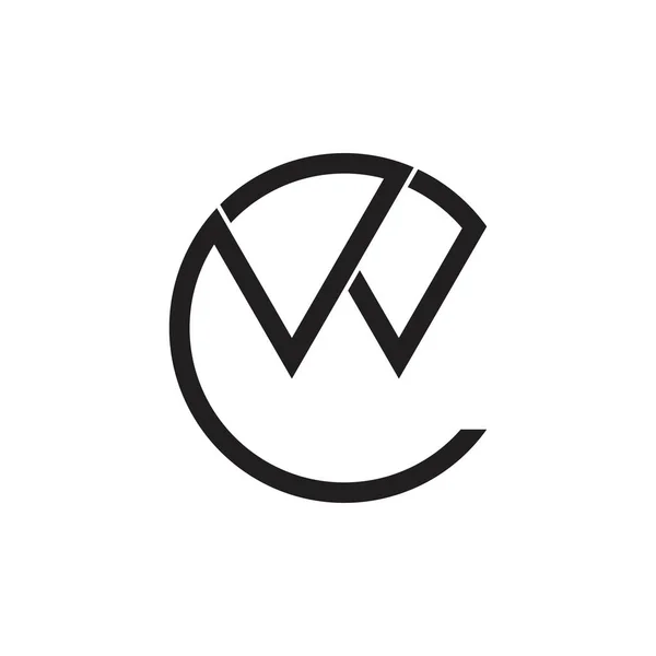 Letra cw linha geométrica logotipo vetor — Vetor de Stock