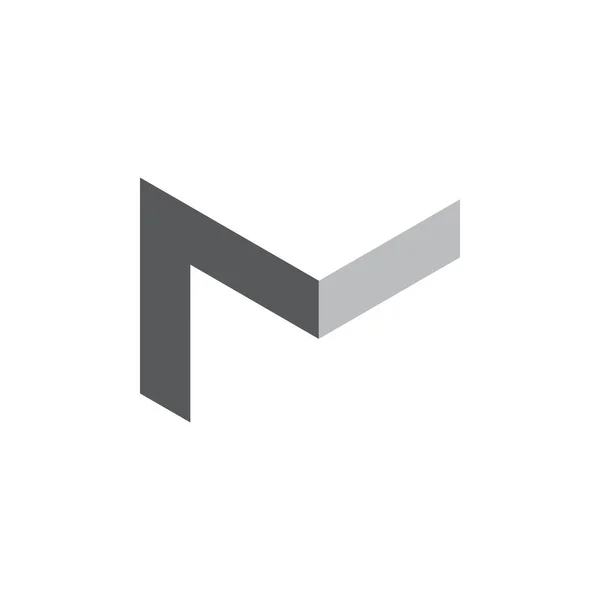 Letter m pijl geometrische eenvoudige logo vector — Stockvector