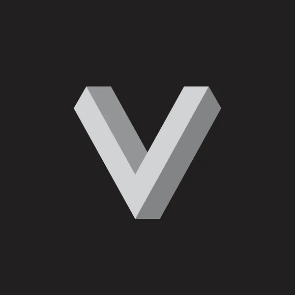 Lettera v 3d gradiente simbolo logo vettore — Vettoriale Stock