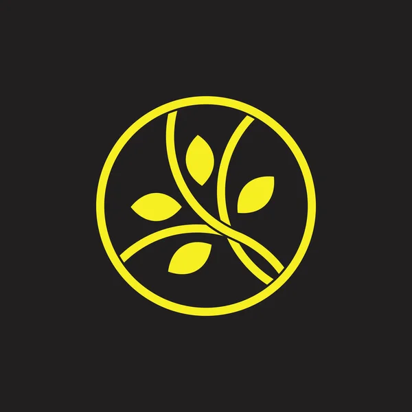 Bitki geometrik çember çizgi logo vektörü — Stok Vektör