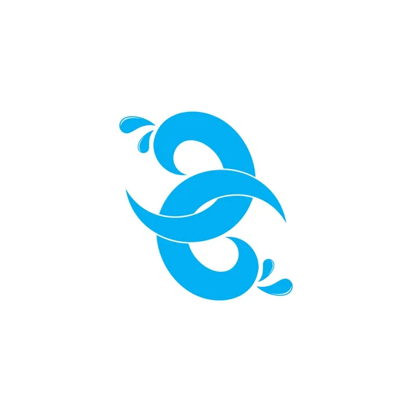 Vinculado simple agua salpicadura símbolo logotipo vector — Vector de stock