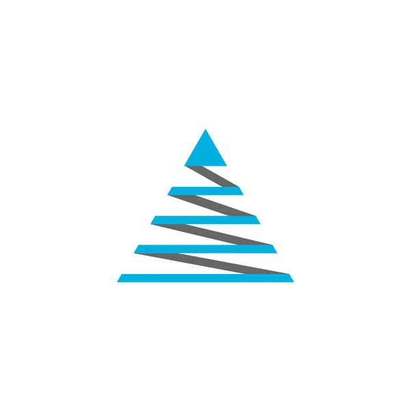 Triangle ribbon arrow up stripes design symbol logo vector — Stock Vector