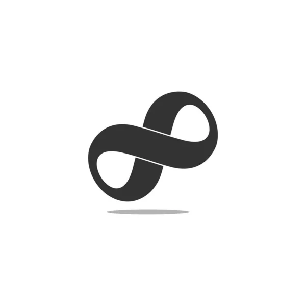 Linked infinity ribbon motion curves design symbol logo vector — Stock Vector