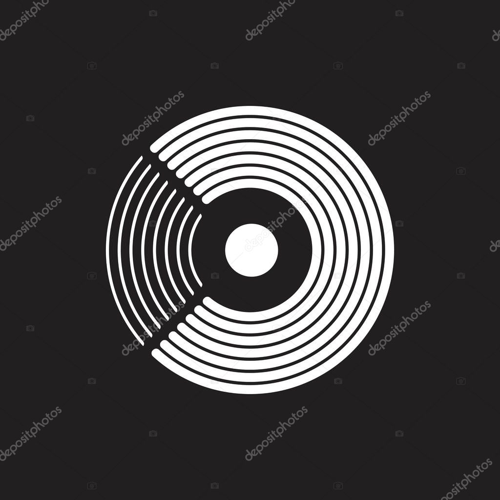circle stripes disk rotate logo vector