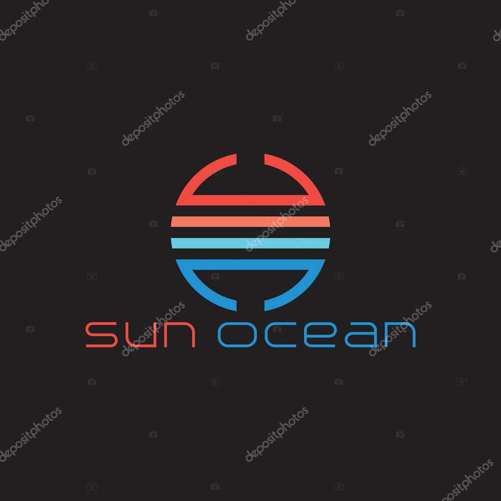 Sun ocean gradient geometric logo