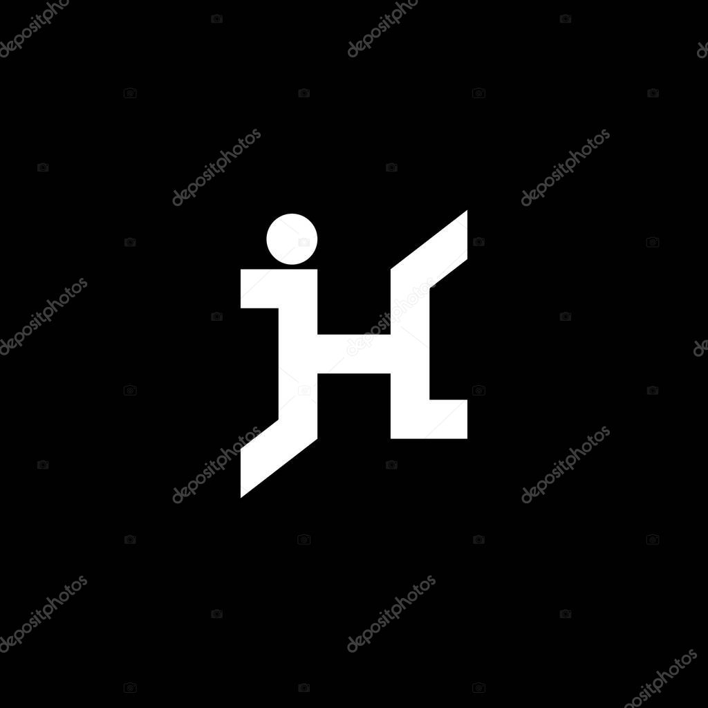 Letter jh simple geometric linked logo vector