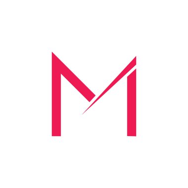 m harfi geometrik tasarım logo vektörü