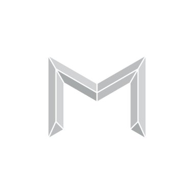 3d üçgeni m logo vektörü