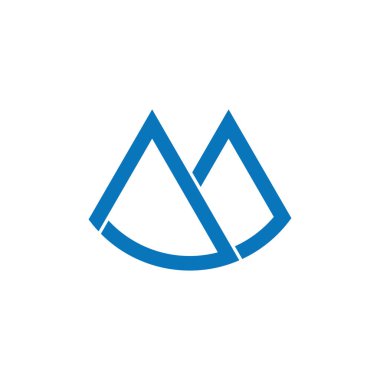 mektup m basit geometrik çizgi logo vektör