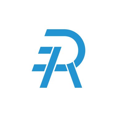 ar harfi basit geometrik çizgi logo vektörü