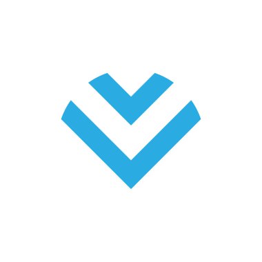 harf vv çizgileri geometrik logo vektörü