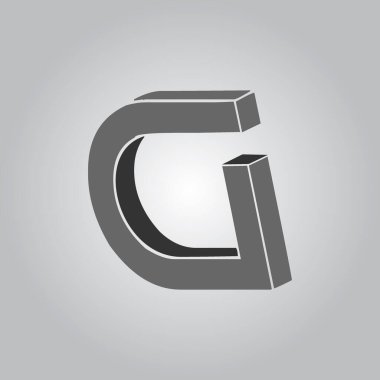 g 3d harfi logo vektörü