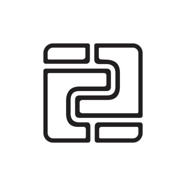 iki numaralı mozaik çizgi kare tasarım vektörü