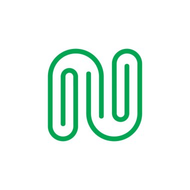 harf n kağıt ataç tasarım logo vektörü