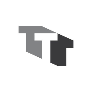 harf t bina geometrik logo vektör
