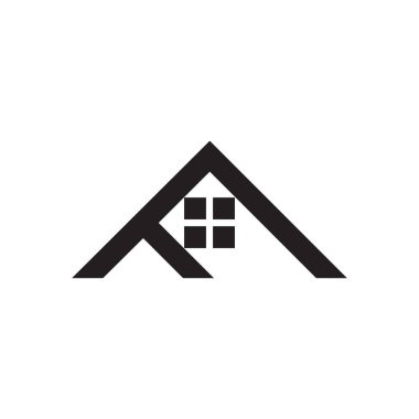 f harfi ev basit geometrik logo vektörü