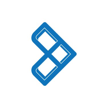 D harfi 3d düz geometrik logo vektörü